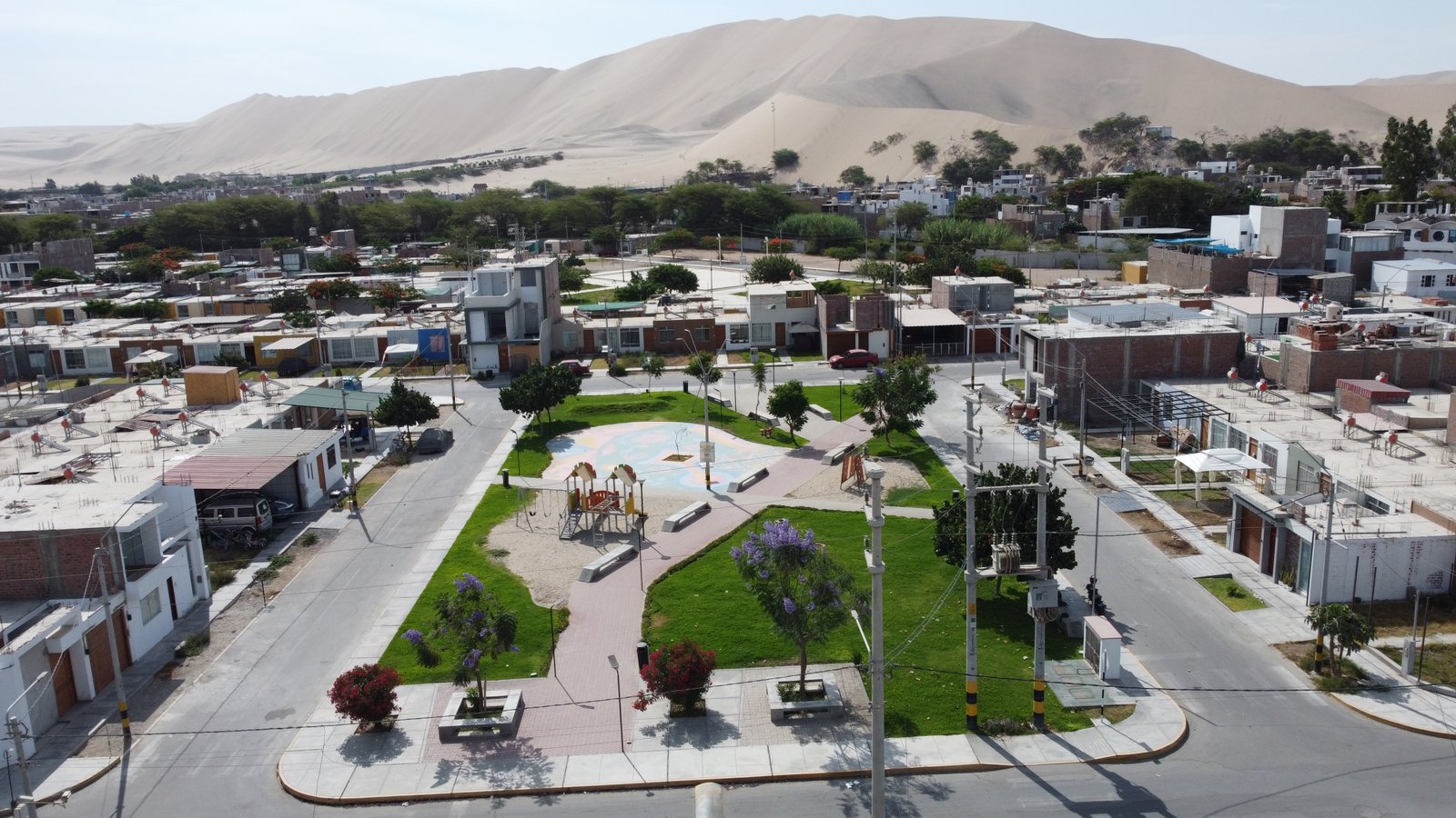 Parque Infantil Los Huarangos – Render 3D diseño urbano y obras civiles en Ica – TECNOBRAS